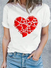Camiseta de manga corta con cuello redondo y corazón