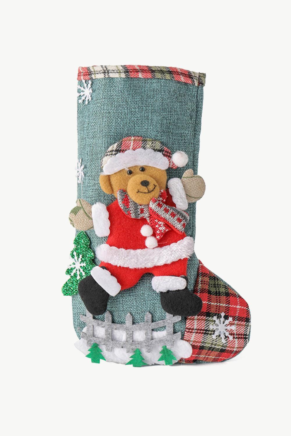 Paquete de 4 medias navideñas a cuadros