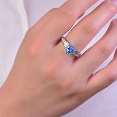 Anillo de plata de ley 925 con moissanita de 2 quilates