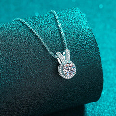 1 Carat Moissanite Rabbit Ears Shape Pendant Necklace - Admiresty