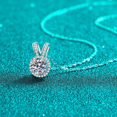 1 Carat Moissanite Rabbit Ears Shape Pendant Necklace - Admiresty