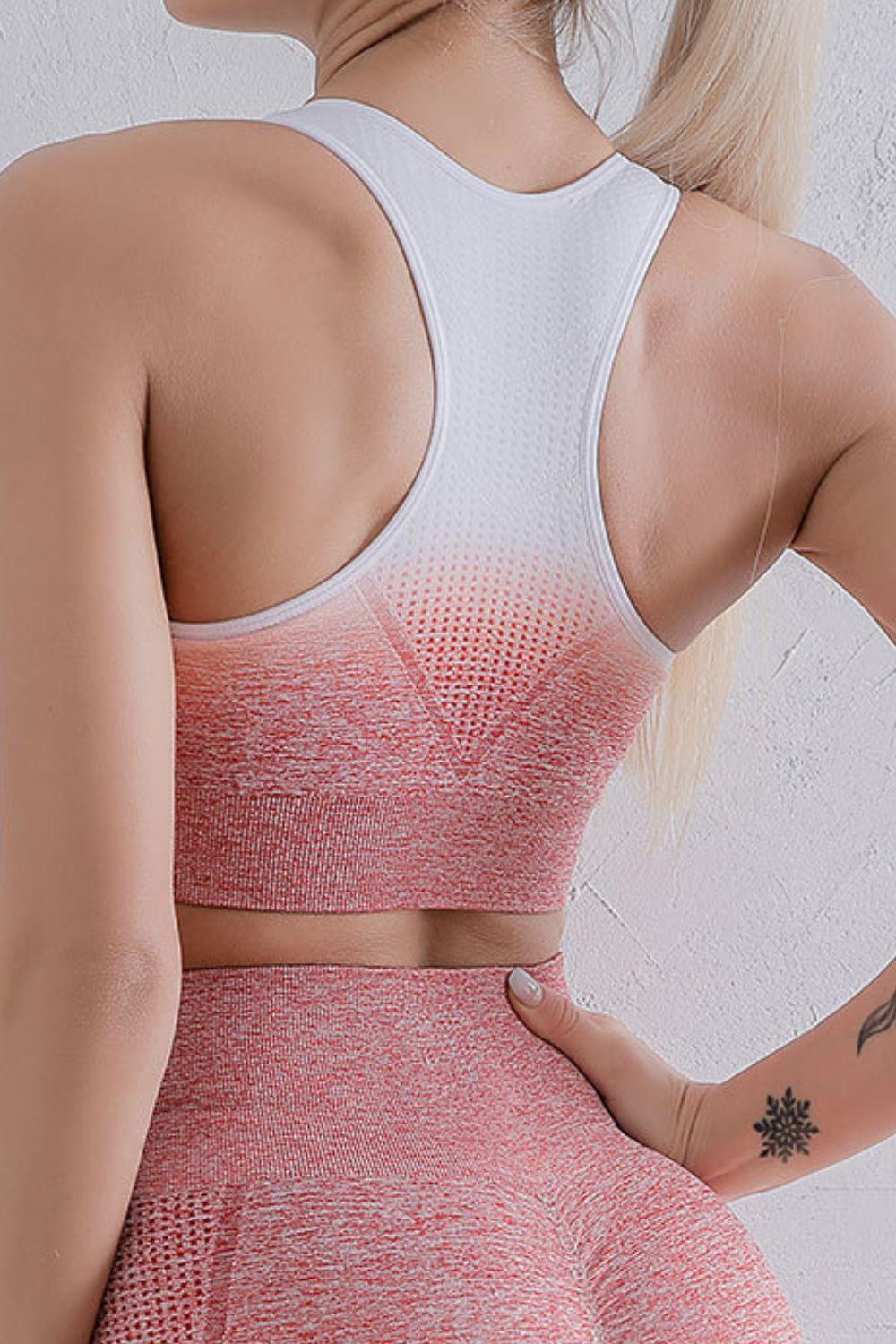 Conjunto de sujetador y leggings deportivos con degradado