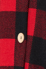 Camisa con capucha y botones en la parte delantera a cuadros de tamaño completo de Heimish