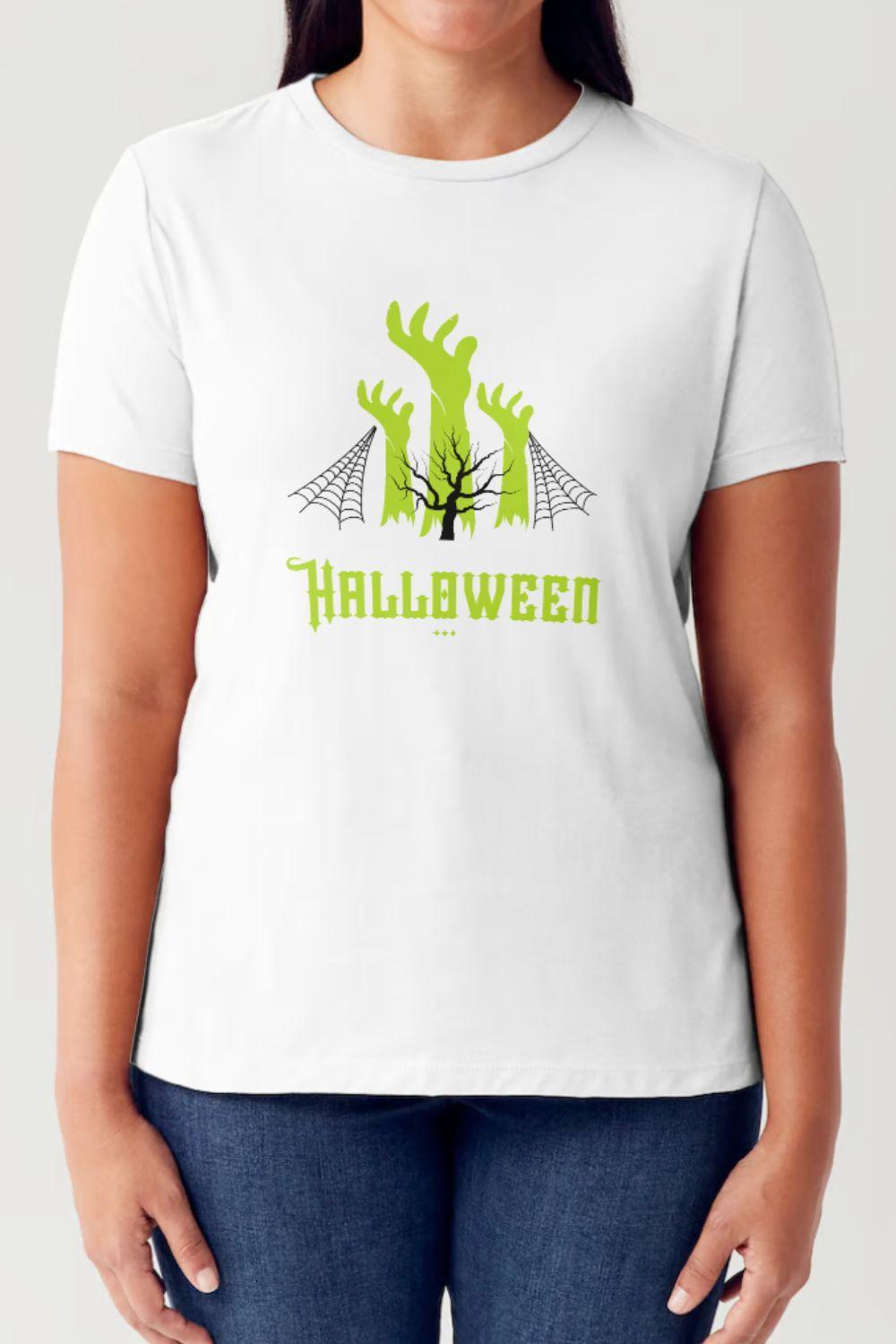 Camiseta tubular de manga corta con gráfico de HALLOWEEN en tamaño completo Simply Love