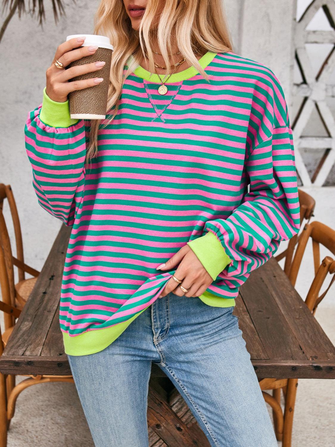 Sudadera de manga larga con rayas en contraste Lovelet