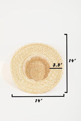 Sombrero de paja de ala ancha con correa Fame