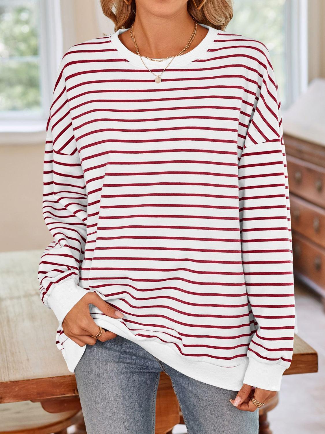Sudadera de manga larga con cuello redondo y rayas Lovelet
