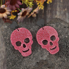 Pendientes de esqueleto y corazón de acrílico