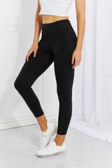 Leggings Depot Leggings deportivos de punto reflectante reforzados y alargados de tamaño completo