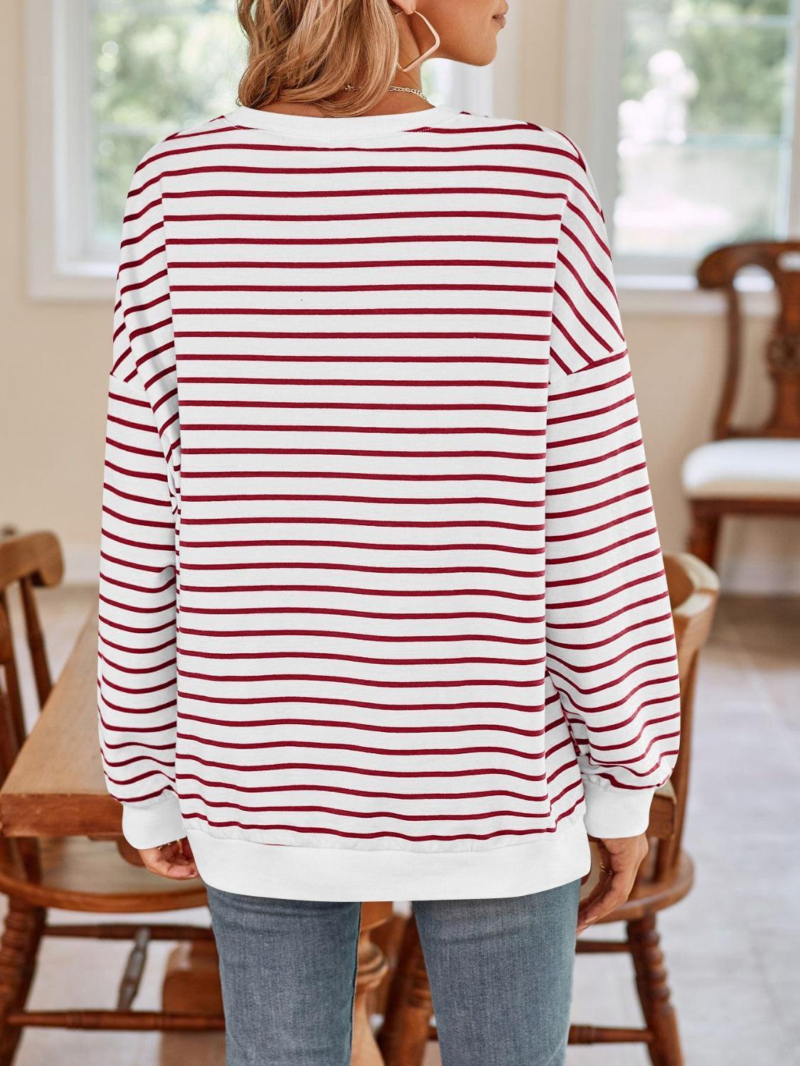 Sudadera de manga larga con cuello redondo y rayas Lovelet