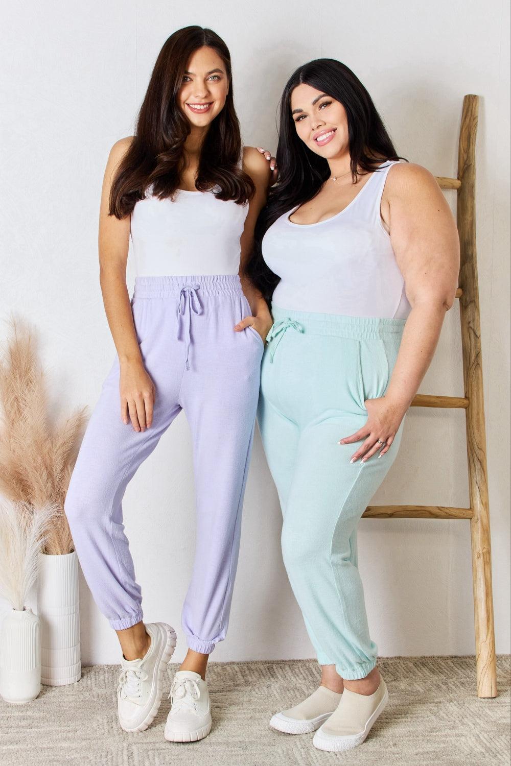 Pantalón deportivo de punto ultra suave con cordón ajustable de tamaño completo RISEN