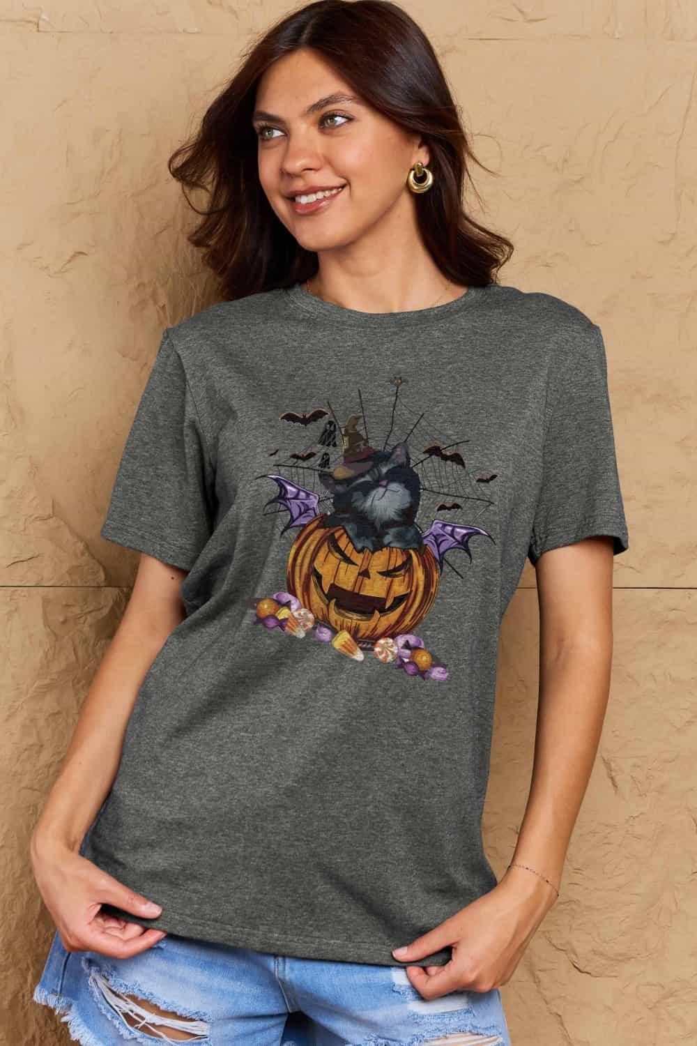 Camiseta gráfica de tamaño completo de Jack-O'-Lantern de Simply Love