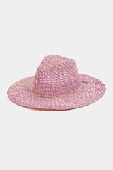Sombrero para el sol de tejido de paja a cuadros Fame