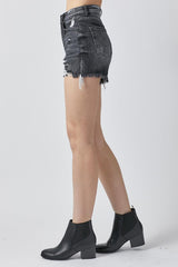 Shorts vaqueros desgastados de tiro alto y talla grande RISEN