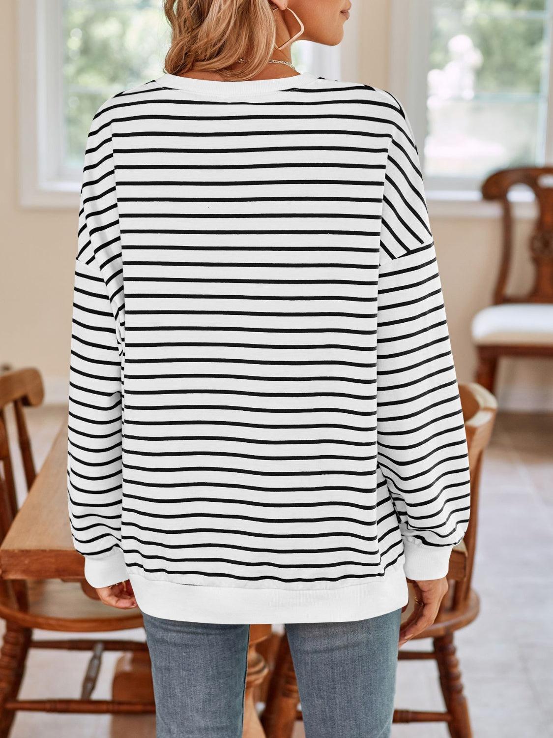 Sudadera de manga larga con cuello redondo y rayas Lovelet