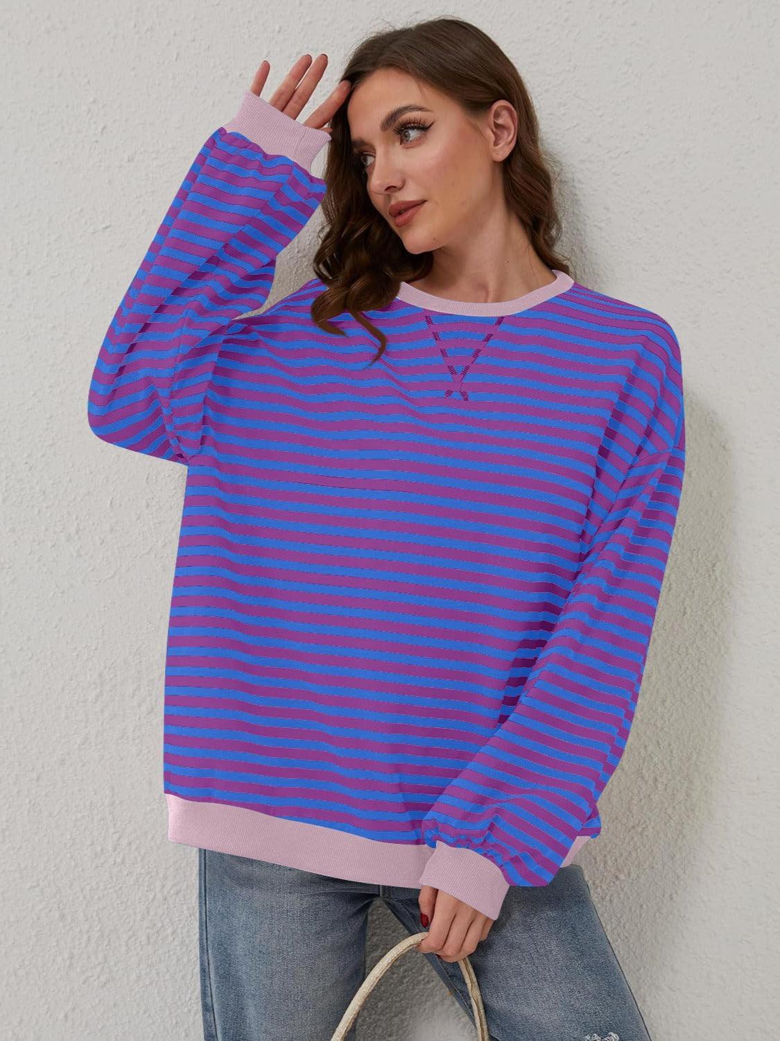 Sudadera de manga larga con rayas en contraste Lovelet