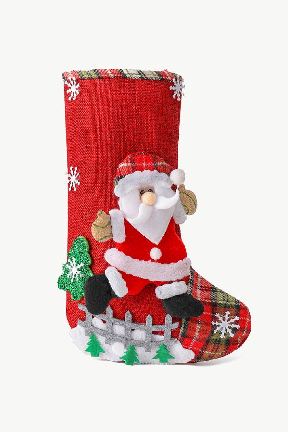 Paquete de 4 medias navideñas a cuadros