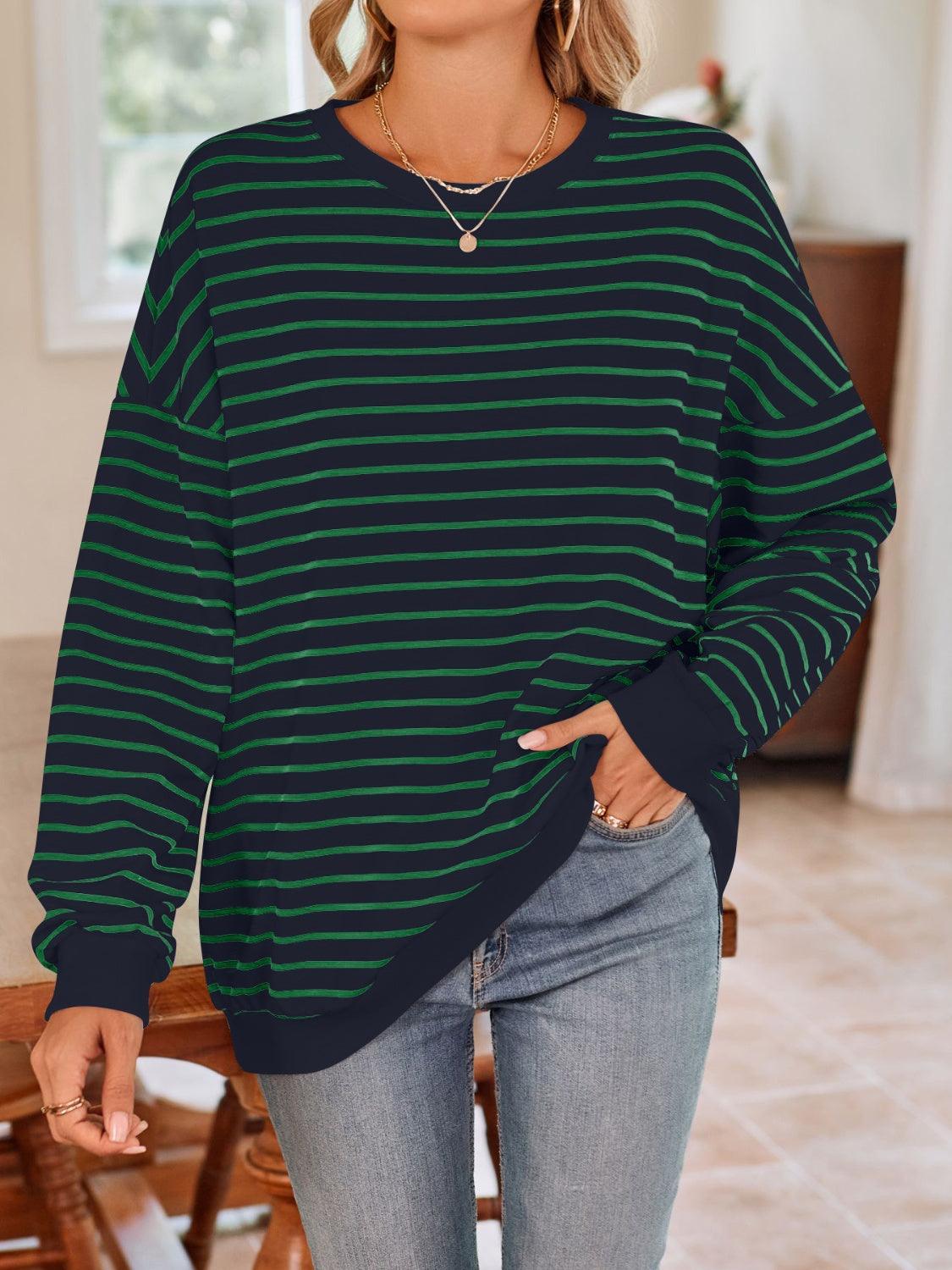 Sudadera de manga larga con cuello redondo y rayas Lovelet