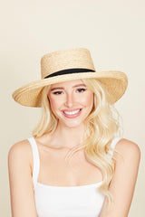 Sombrero tejido de paja de ala ancha Fame