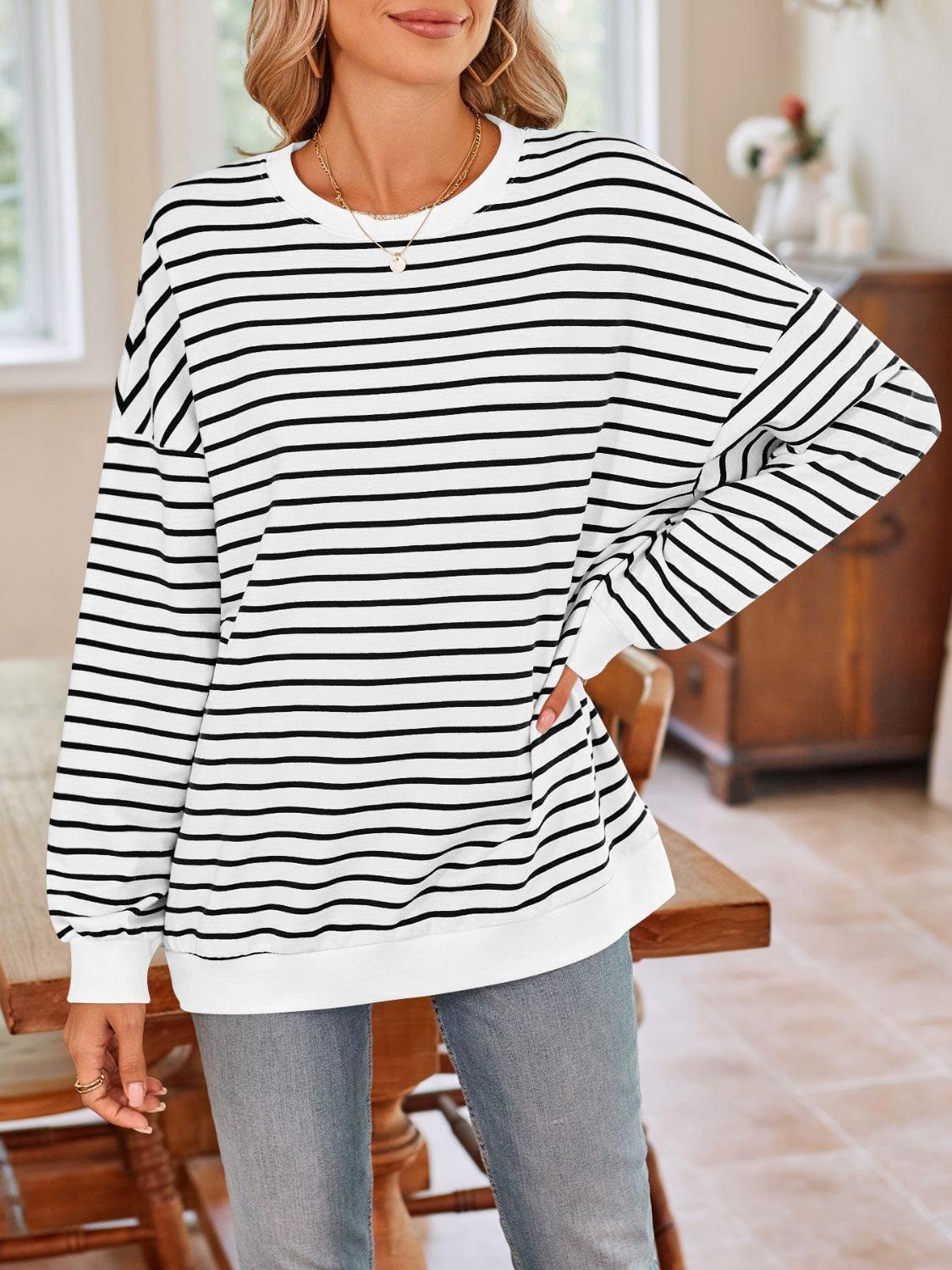 Sudadera de manga larga con cuello redondo y rayas Lovelet