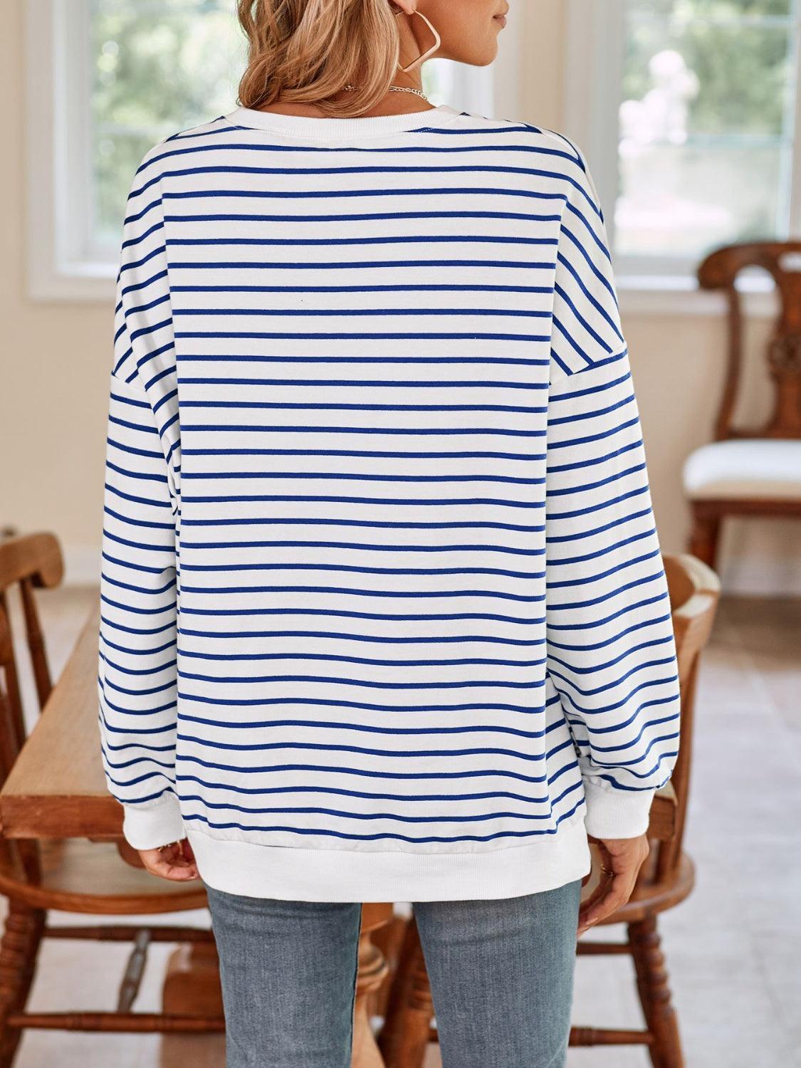 Sudadera de manga larga con cuello redondo y rayas Lovelet