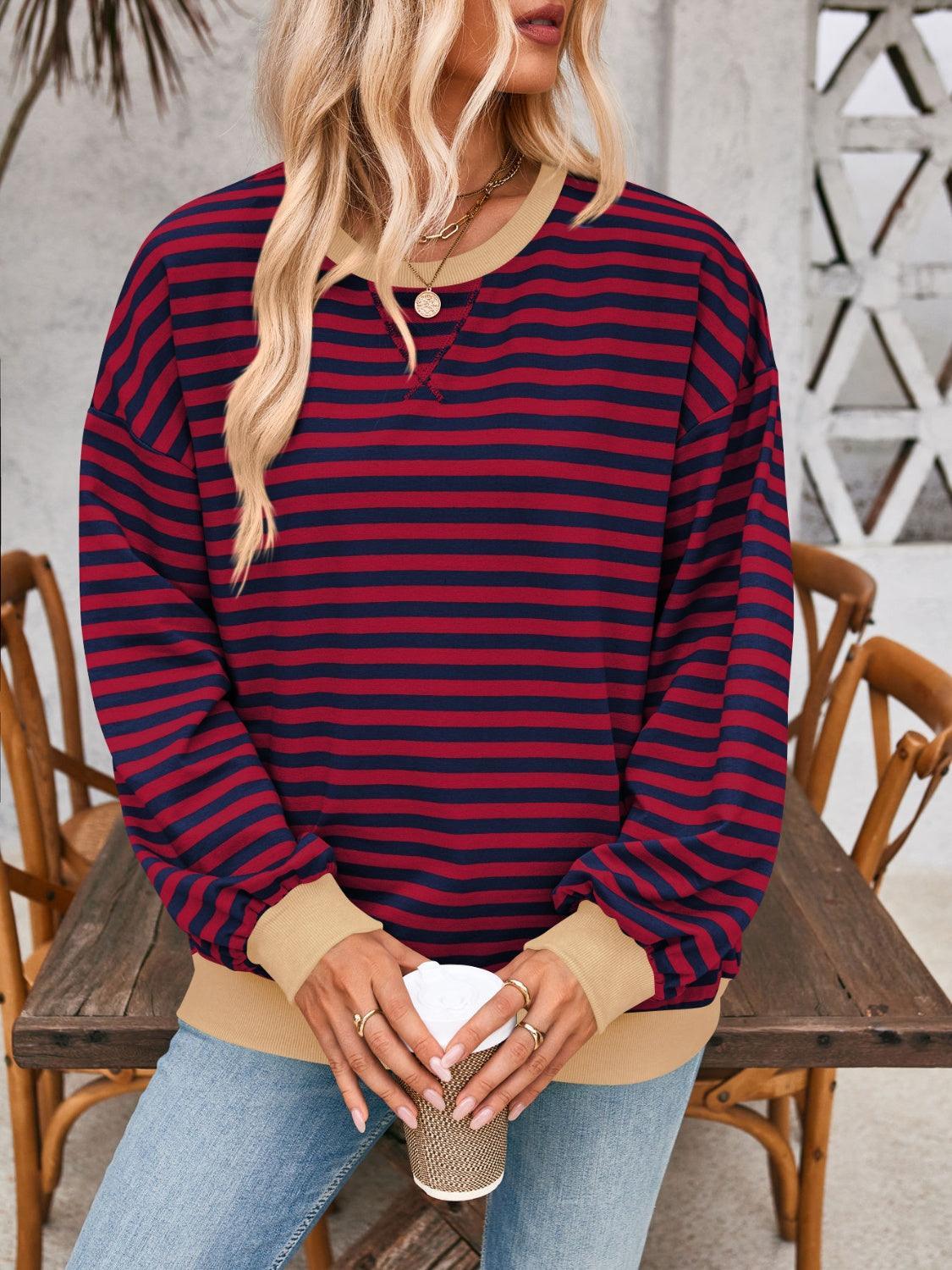 Sudadera de manga larga con rayas en contraste Lovelet