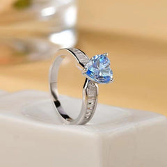 Anillo de plata de ley 925 con moissanita de 2 quilates