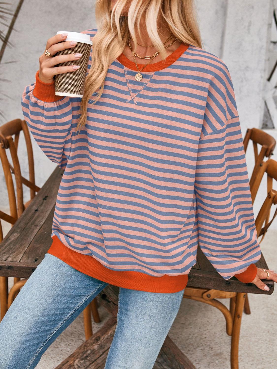 Sudadera de manga larga con rayas en contraste Lovelet