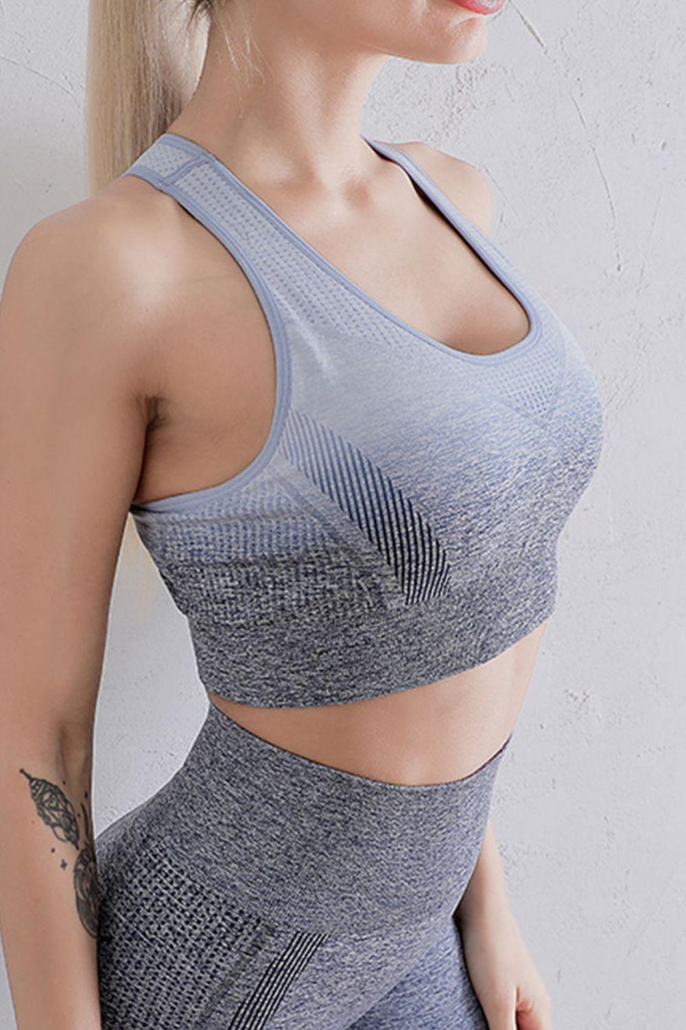 Conjunto de sujetador y leggings deportivos con degradado