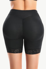 Pantalones cortos moldeadores de talle completo con realce y ribete de encaje