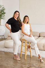 Pantalones vaqueros de talle alto con dobladillo sin rematar y control de abdomen de RFM Mini Mia