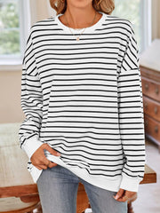 Sudadera de manga larga con cuello redondo y rayas Lovelet