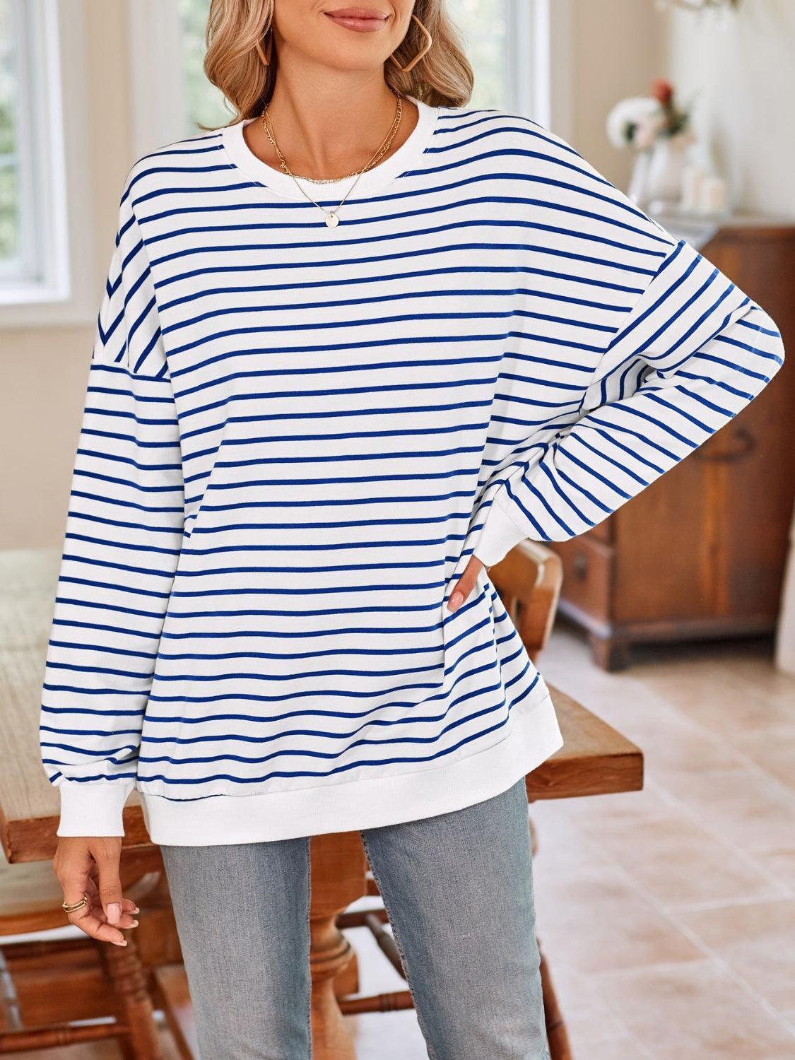 Sudadera de manga larga con cuello redondo y rayas Lovelet