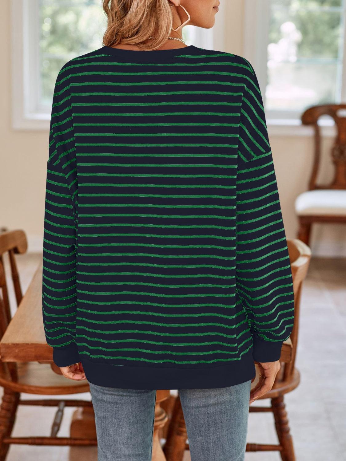 Sudadera de manga larga con cuello redondo y rayas Lovelet