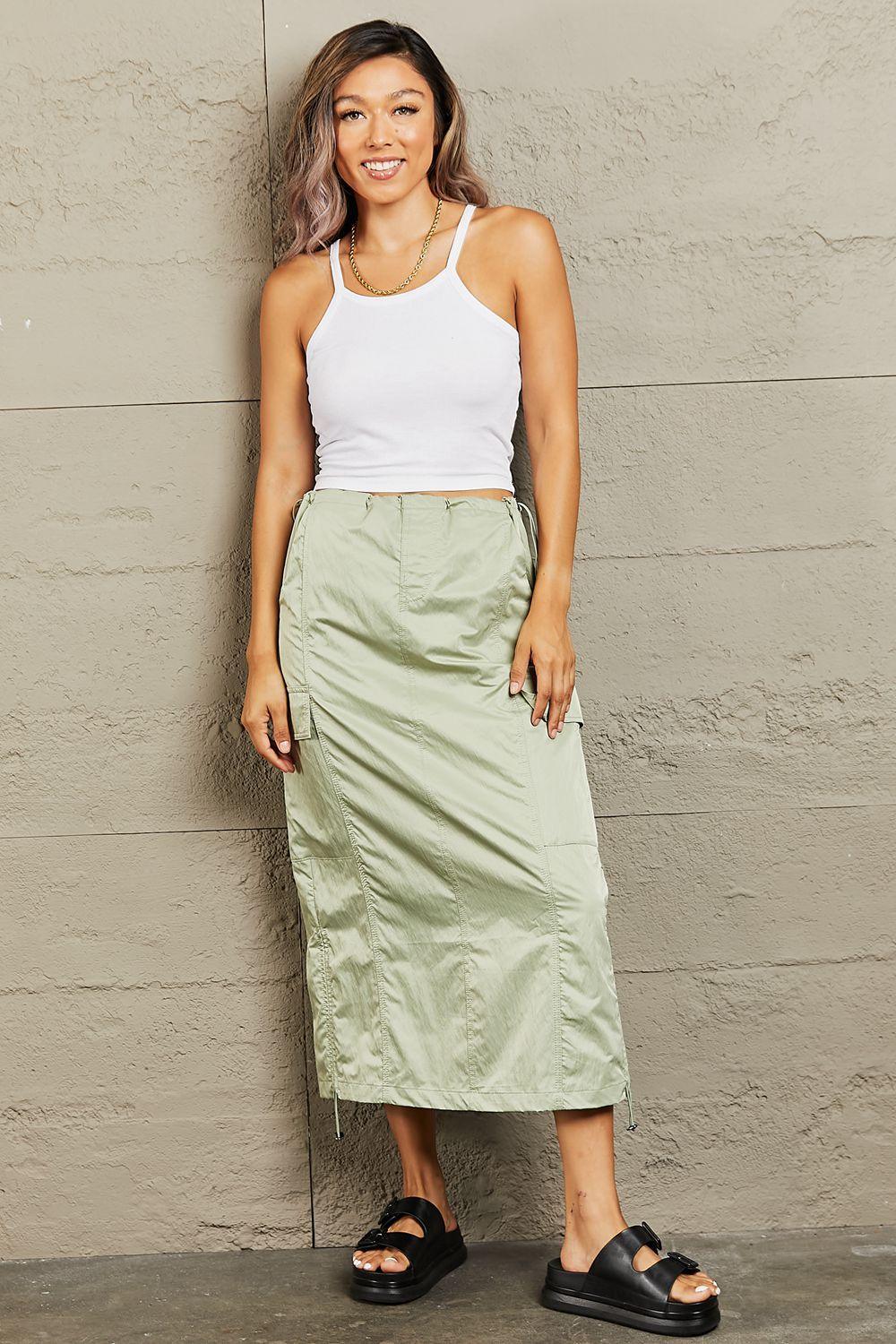 Falda midi cargo de cintura alta Just In Time de HYFVE