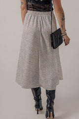 Falda midi de cintura alta con estampado moteado