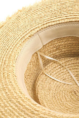Sombrero de paja de ala ancha con correa Fame