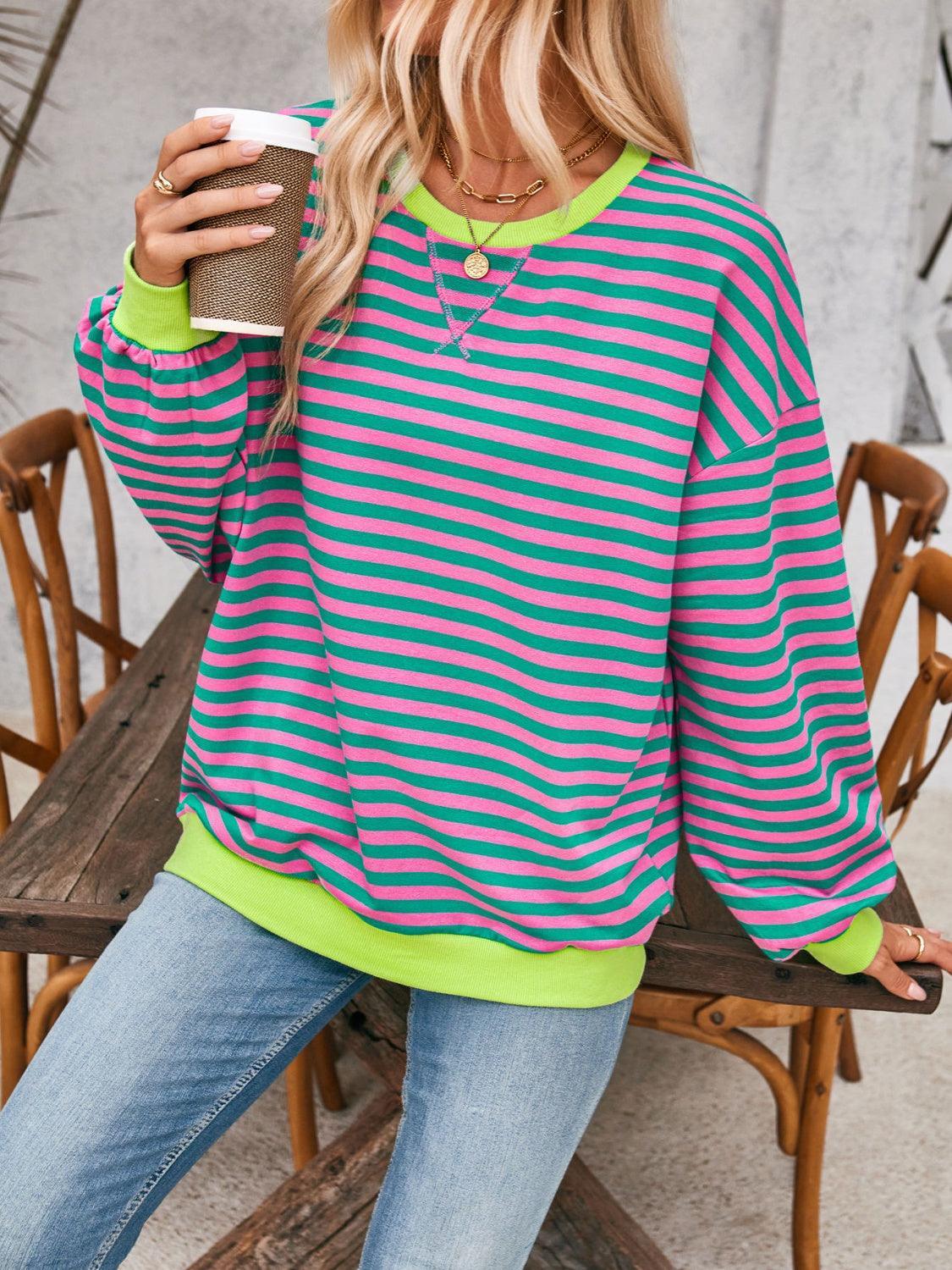 Sudadera de manga larga con rayas en contraste Lovelet