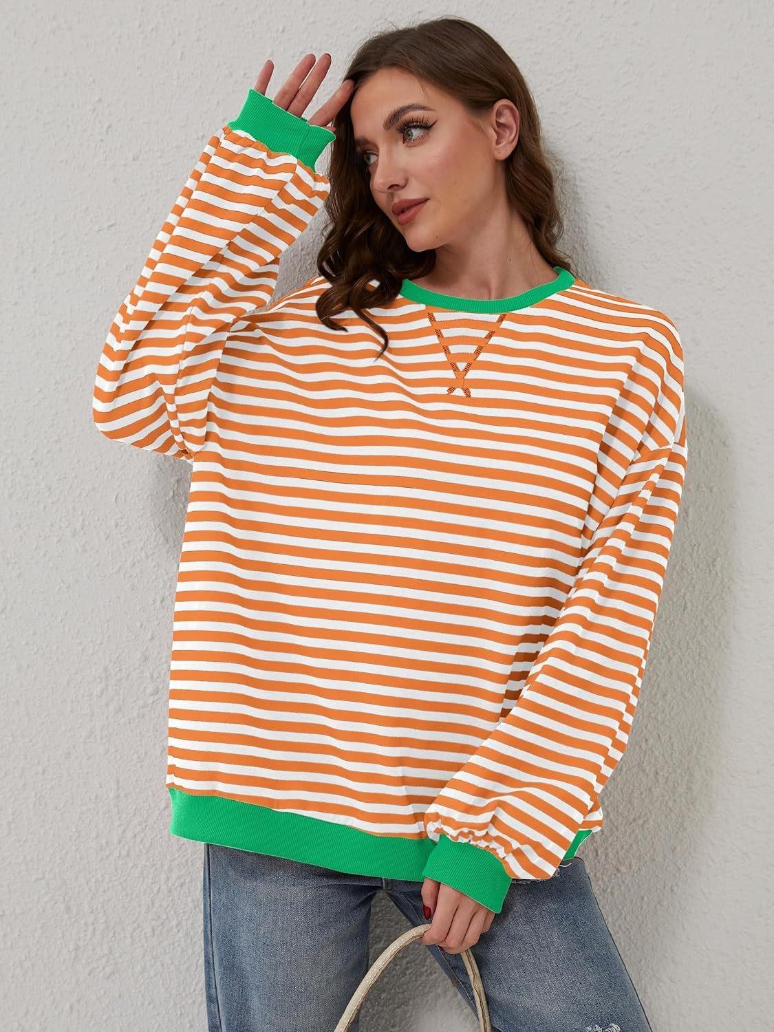 Sudadera de manga larga con rayas en contraste Lovelet
