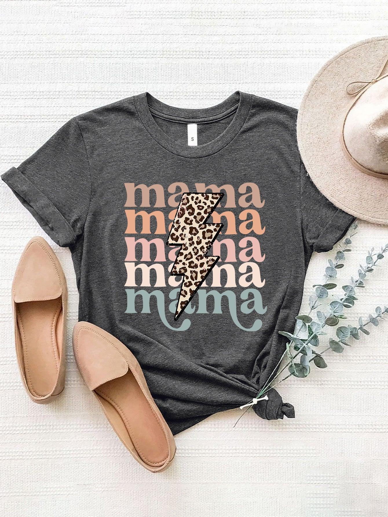 Camiseta de manga corta y cuello redondo MAMA