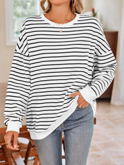 Sudadera de manga larga con cuello redondo y rayas Lovelet