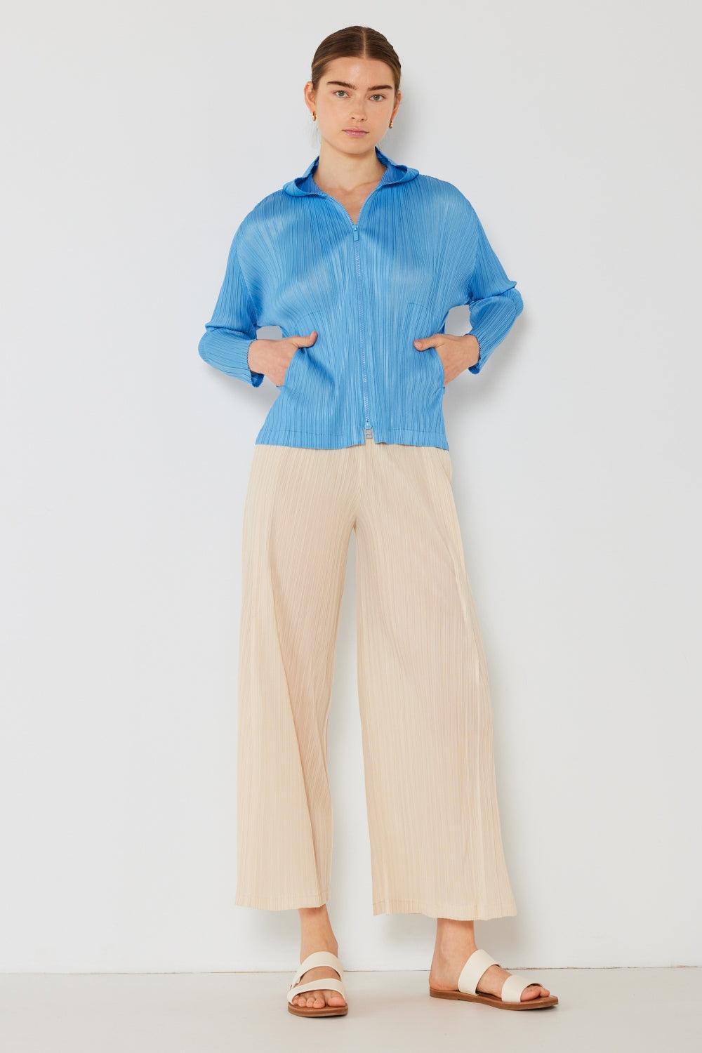 Marina West Swim Chaqueta con capucha plisada y cremallera bidireccional