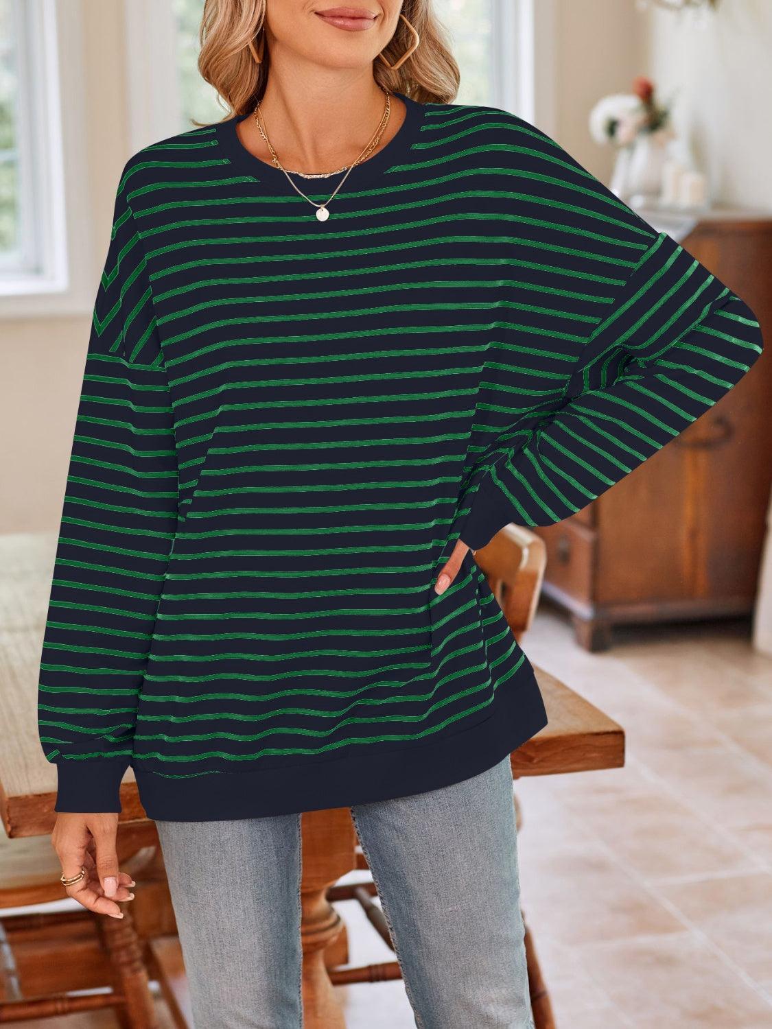 Sudadera de manga larga con cuello redondo y rayas Lovelet