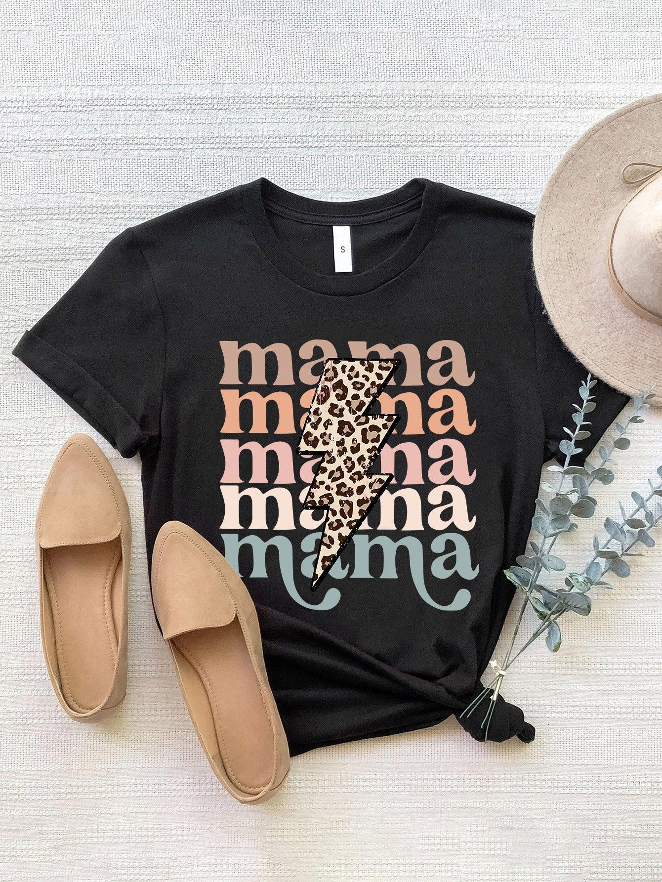 Camiseta de manga corta y cuello redondo MAMA