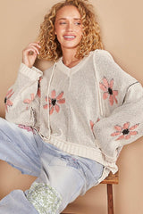 Suéter con capucha y estampado floral de POL
