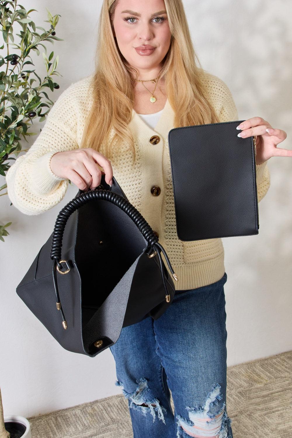 Bolso de hombro con detalle de cremallera y estuche SHOMICO