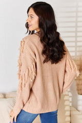 And The Why Tassel Detail Long Sleeve Sweater - Admiresty