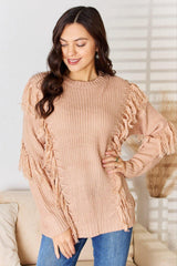 And The Why Tassel Detail Long Sleeve Sweater - Admiresty
