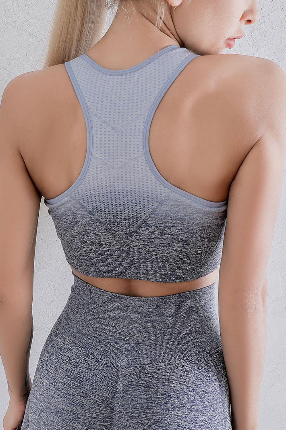Conjunto de sujetador y leggings deportivos con degradado