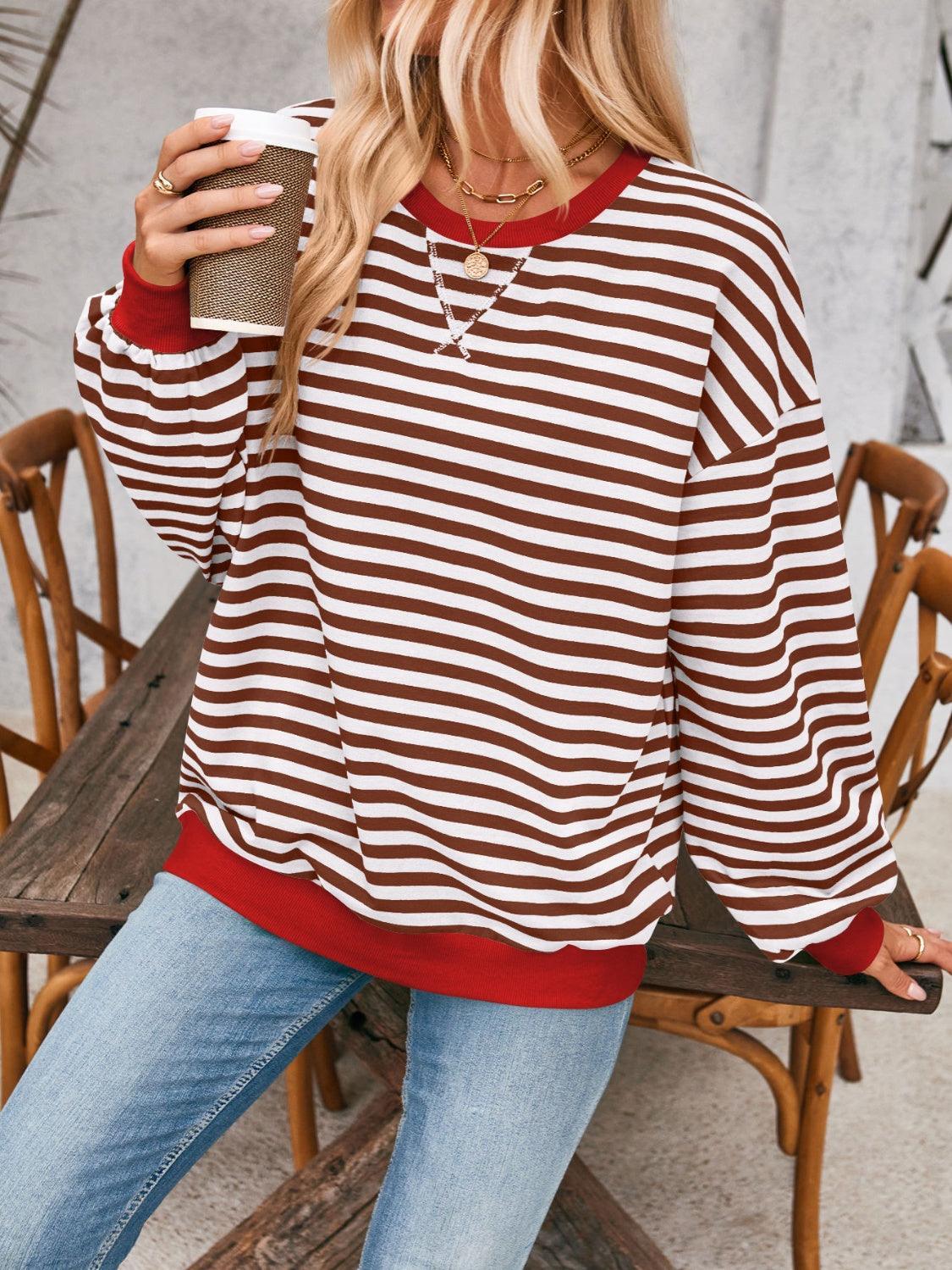 Sudadera de manga larga con rayas en contraste Lovelet